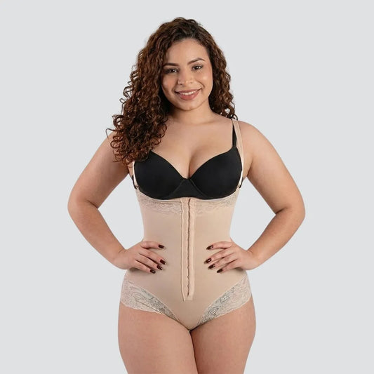 FAJA BODY STRAPLESS CON ENCAJE SILICONADA
