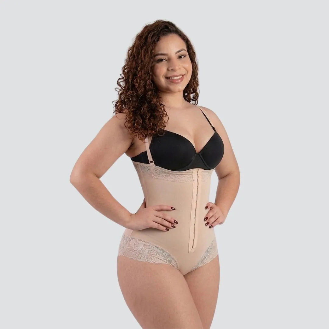 FAJA BODY STRAPLESS CON ENCAJE SILICONADA